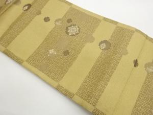 横段に雪輪・花菱模様織出し名古屋帯